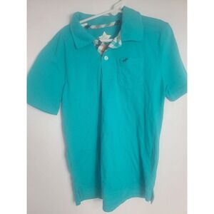 365 Kids Garanimals Boys Teal Blue Dinosaur Pocket Polo Shirt Size 8 ShortSleeve